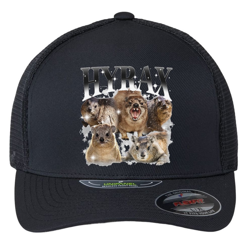 Funny Hyrax Oddly Specific Meme Animal For Family Flexfit Unipanel Trucker Cap