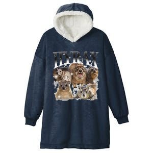 Funny Hyrax Oddly Specific Meme Animal For Family Hooded Wearable Blanket