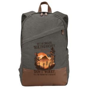 Funny Hiking Out Of Breath Hiking Society Gift For Hiker Cotton Canvas Backpack