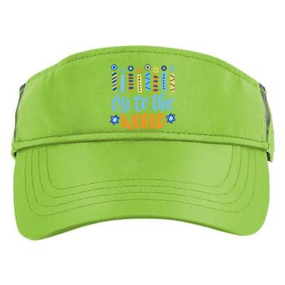 Funny Hanukkah Oy To The World Menorah Adult Drive Performance Visor