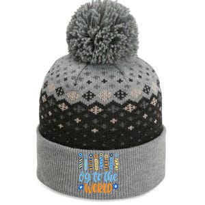 Funny Hanukkah Oy To The World Menorah The Baniff Cuffed Pom Beanie