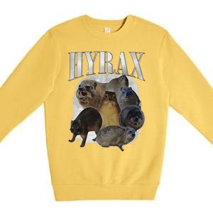 Funny Hyrax Oddly Specific Meme Animal For Family Gift Premium Crewneck Sweatshirt