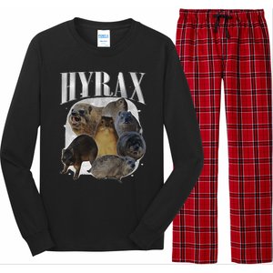 Funny Hyrax Oddly Specific Meme Animal For Family Gift Long Sleeve Pajama Set