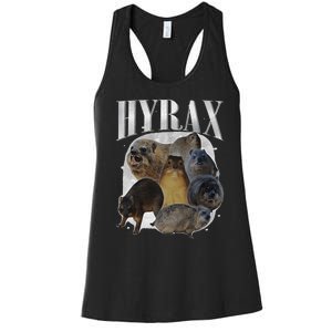 Funny Hyrax Oddly Specific Meme Animal For Family Gift Women's Racerback Tank