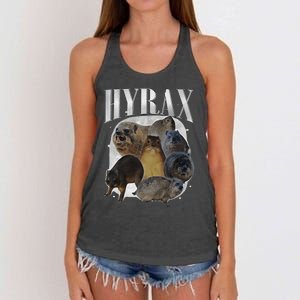 Funny Hyrax Oddly Specific Meme Animal For Family Gift Women's Knotted Racerback Tank