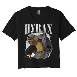 Funny Hyrax Oddly Specific Meme Animal For Family Gift Women's Crop Top Tee