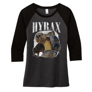 Funny Hyrax Oddly Specific Meme Animal For Family Gift Women's Tri-Blend 3/4-Sleeve Raglan Shirt