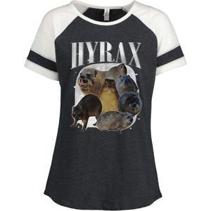 Funny Hyrax Oddly Specific Meme Animal For Family Gift Enza Ladies Jersey Colorblock Tee