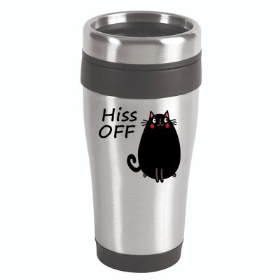 Funny Hiss Off Cat Lovers Quote 16oz Travel Tumbler