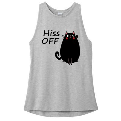 Funny Hiss Off Cat Lovers Quote Ladies PosiCharge Tri-Blend Wicking Tank