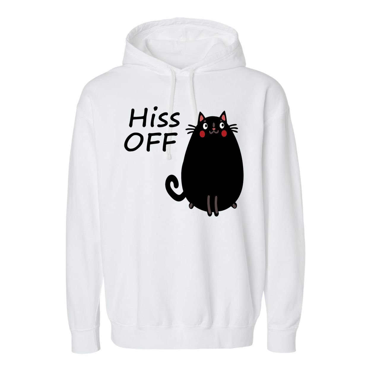 Funny Hiss Off Cat Lovers Quote Garment-Dyed Fleece Hoodie