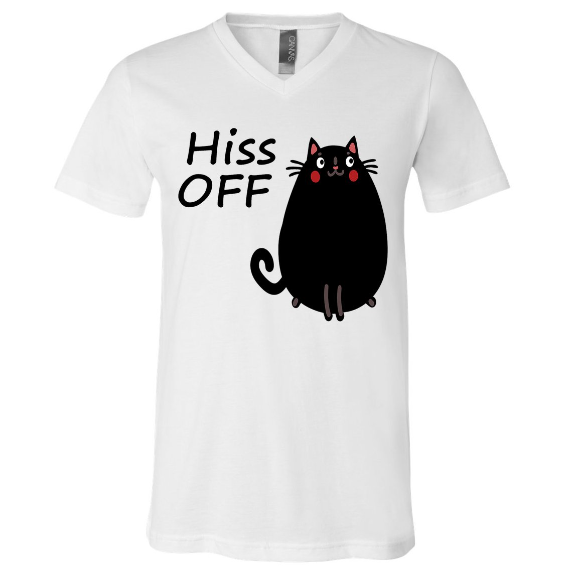 Funny Hiss Off Cat Lovers Quote V-Neck T-Shirt