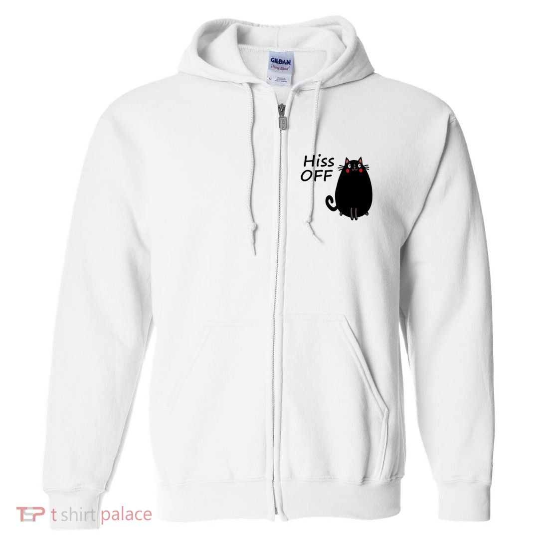 Funny Hiss Off Cat Lovers Quote Full Zip Hoodie