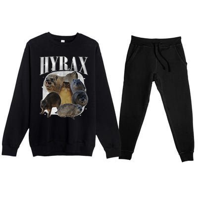 Funny Hyrax Oddly Specific Meme Animal For Family Premium Crewneck Sweatsuit Set