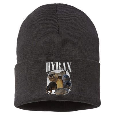 Funny Hyrax Oddly Specific Meme Animal For Family Sustainable Knit Beanie