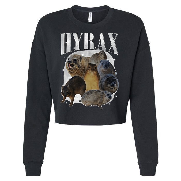 Funny Hyrax Oddly Specific Meme Animal For Family Cropped Pullover Crew
