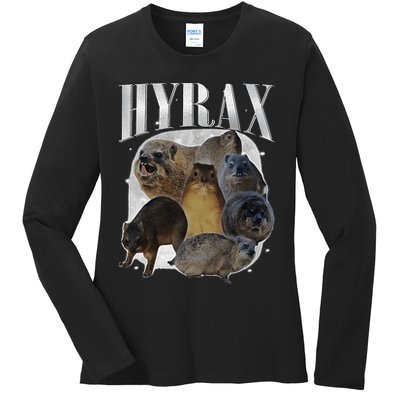 Funny Hyrax Oddly Specific Meme Animal For Family Ladies Long Sleeve Shirt