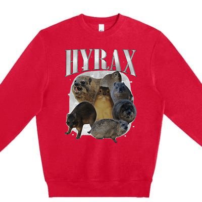 Funny Hyrax Oddly Specific Meme Animal For Family Premium Crewneck Sweatshirt