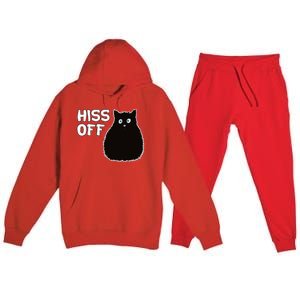 Funny Hiss Off Funny Gift Premium Hooded Sweatsuit Set