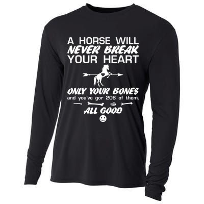 Funny Horse Owner Cute Horse Will Never Break Your Heart Gift Cooling Performance Long Sleeve Crew