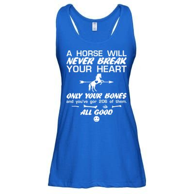 Funny Horse Owner Cute Horse Will Never Break Your Heart Gift Ladies Essential Flowy Tank