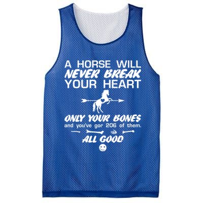 Funny Horse Owner Cute Horse Will Never Break Your Heart Gift Mesh Reversible Basketball Jersey Tank