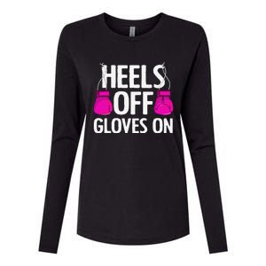 Funny Heels Off Gloves On Art For Women Kickboxing Lover Womens Cotton Relaxed Long Sleeve T-Shirt