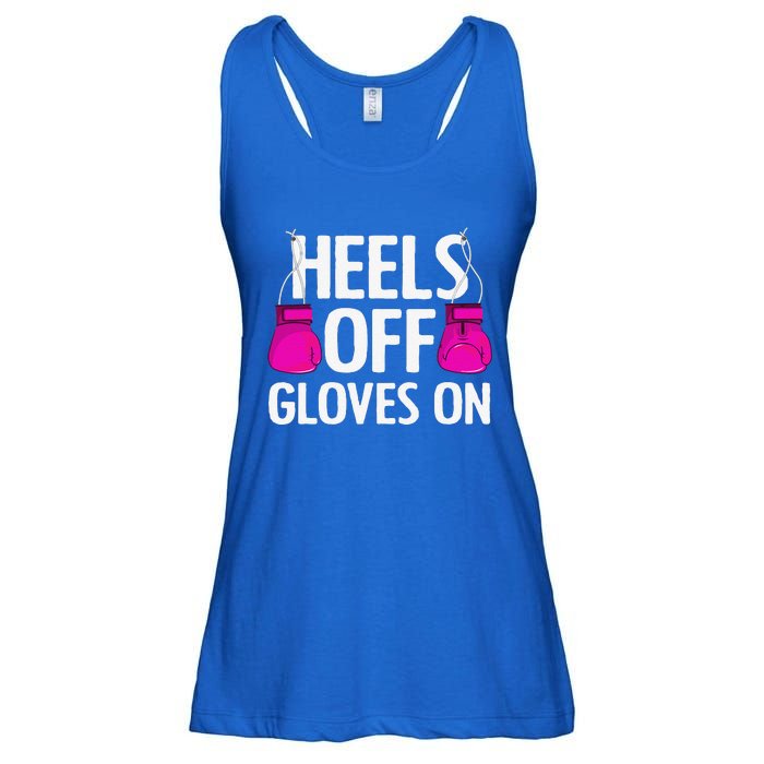 Funny Heels Off Gloves On Art For Women Kickboxing Lover Ladies Essential Flowy Tank