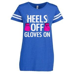 Funny Heels Off Gloves On Art For Women Kickboxing Lover Enza Ladies Jersey Football T-Shirt