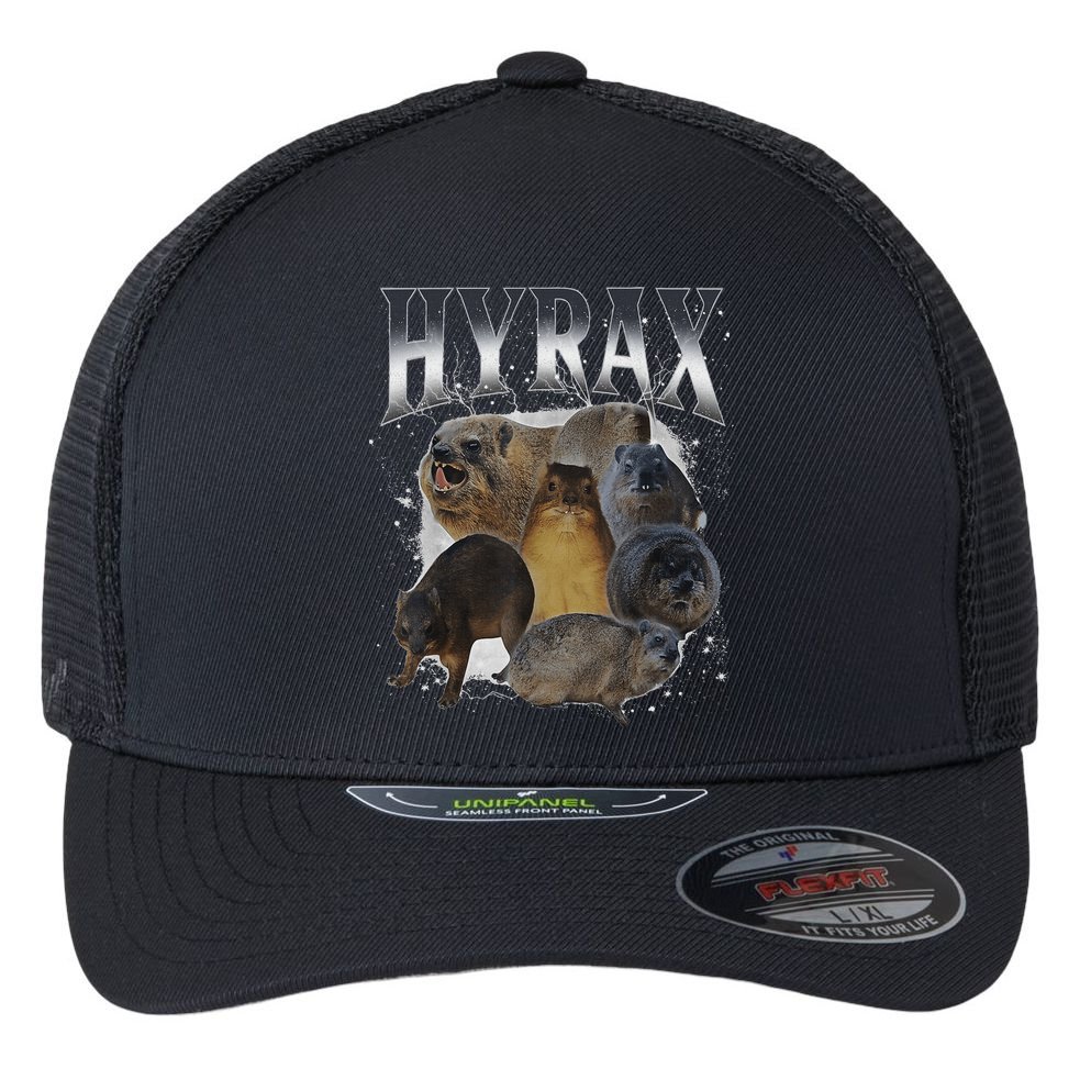 Funny Hyrax Oddly Specific Meme Animal Flexfit Unipanel Trucker Cap