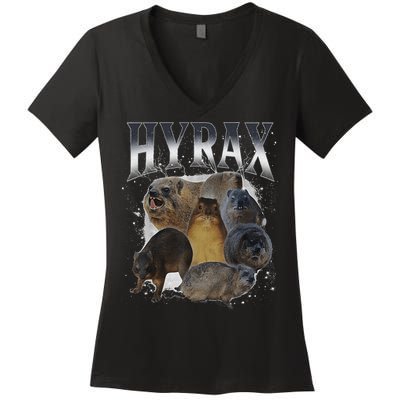 Funny Hyrax Oddly Specific Meme Animal Women's V-Neck T-Shirt