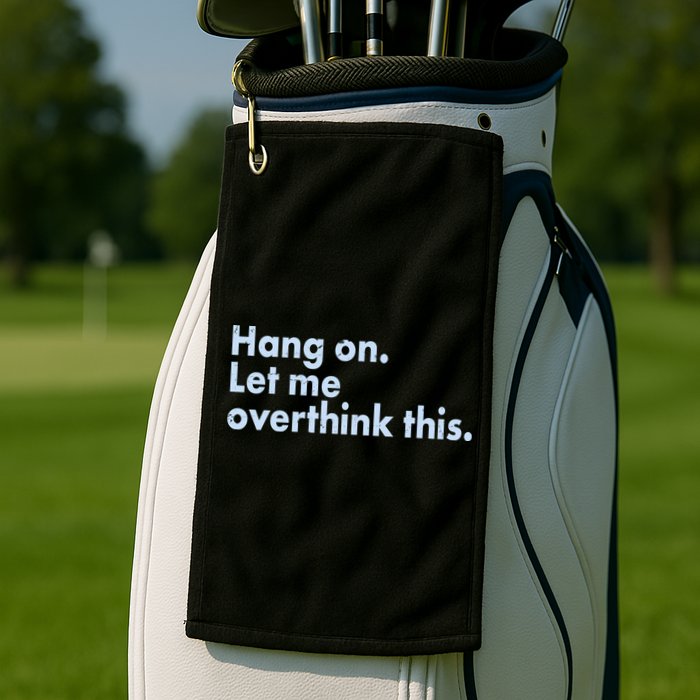 Funny Hang On Let Me Overthink This Golf Towel