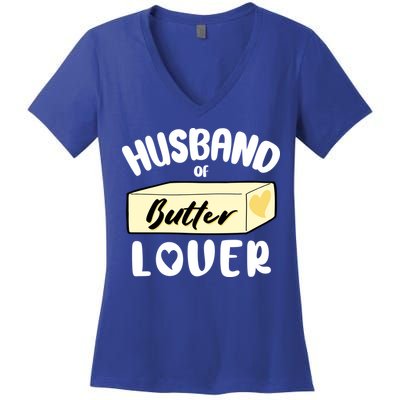 Funny Husband Of Butter Lover Matching Group Women's V-Neck T-Shirt