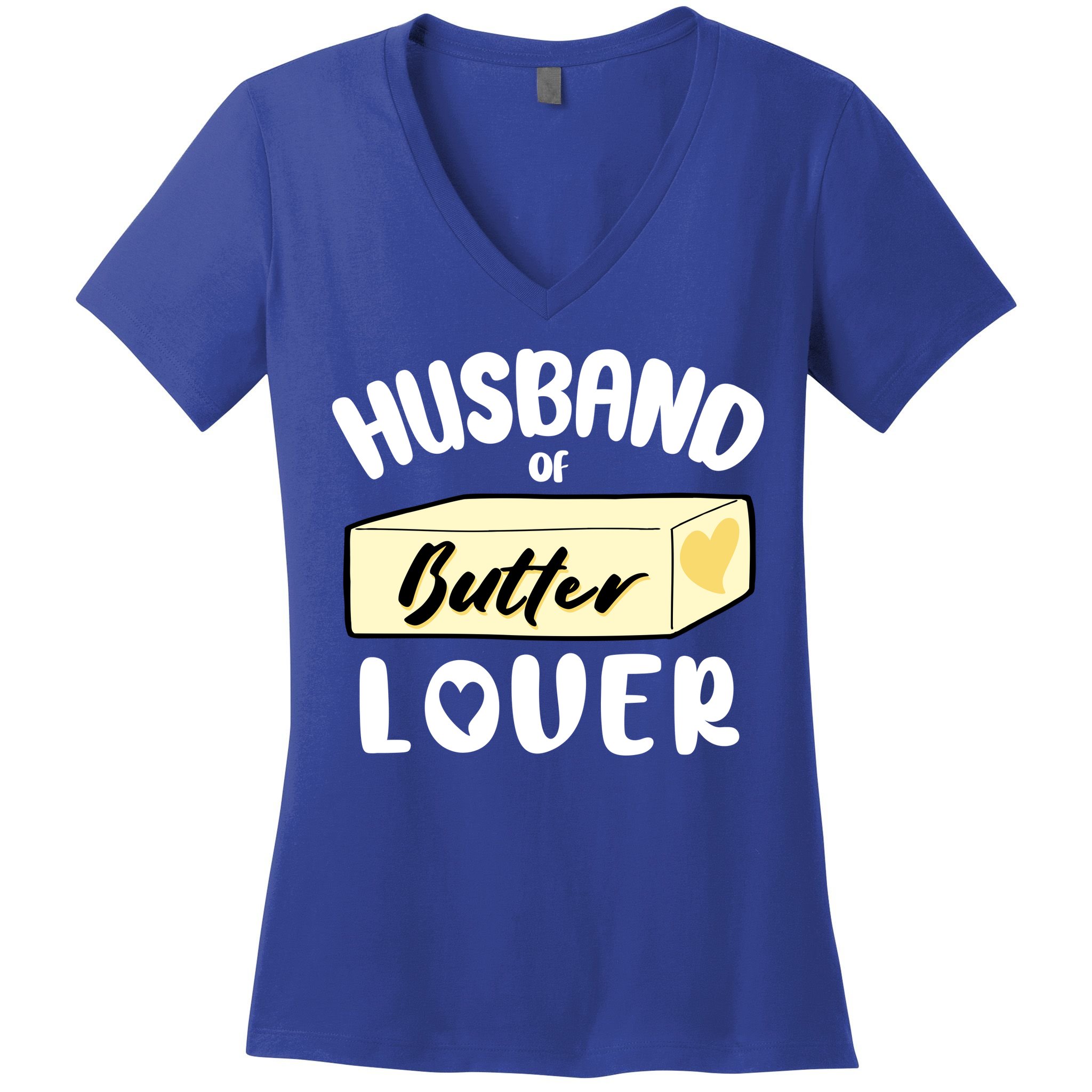 Funny Husband Of Butter Lover Matching Group Women's V-Neck T-Shirt