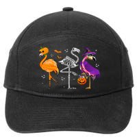 Flamingoween Halloween Pink Flamingo Costume Skeleton Witch 7-Panel Snapback Hat