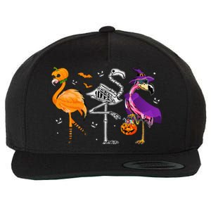 Flamingoween Halloween Pink Flamingo Costume Skeleton Witch Wool Snapback Cap