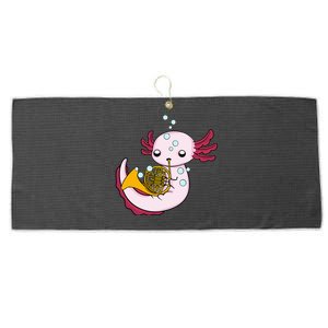 French Horn Player Axolotl Big Band French Horn Large Microfiber Waffle Golf Towel