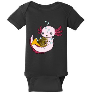 French Horn Player Axolotl Big Band French Horn Baby Bodysuit