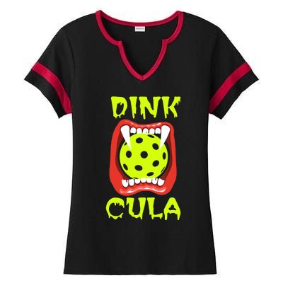 Funny Halloween Pickleball Tee Dinkcula Ladies Halftime Notch Neck Tee