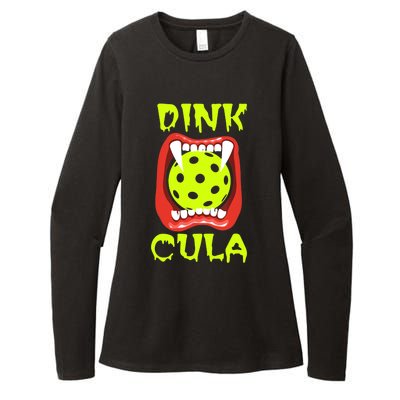 Funny Halloween Pickleball Tee Dinkcula Womens CVC Long Sleeve Shirt