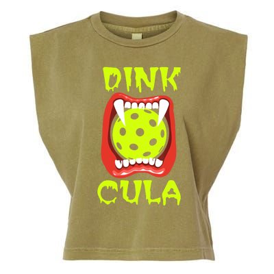 Funny Halloween Pickleball Tee Dinkcula Garment-Dyed Women's Muscle Tee