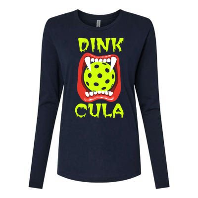 Funny Halloween Pickleball Tee Dinkcula Womens Cotton Relaxed Long Sleeve T-Shirt