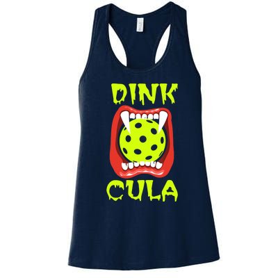 Funny Halloween Pickleball Tee Dinkcula Women's Racerback Tank