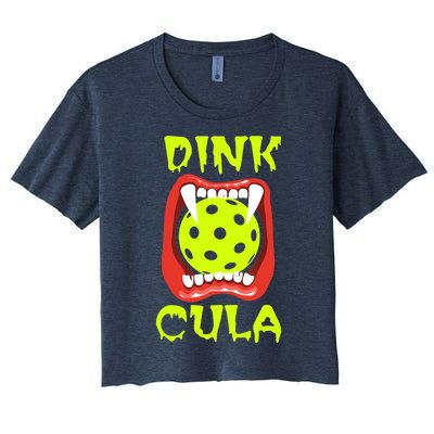 Funny Halloween Pickleball Tee Dinkcula Women's Crop Top Tee