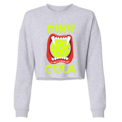 Funny Halloween Pickleball Tee Dinkcula Cropped Pullover Crew