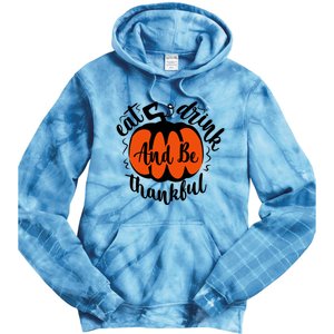 Funny Halloween Pumpkin Tees Eat And Be Thankful Cute Gift Tie Dye Hoodie