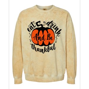 Funny Halloween Pumpkin Tees Eat And Be Thankful Cute Gift Colorblast Crewneck Sweatshirt