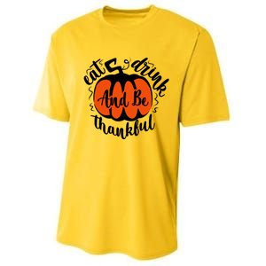 Funny Halloween Pumpkin Tees Eat And Be Thankful Cute Gift Performance Sprint T-Shirt