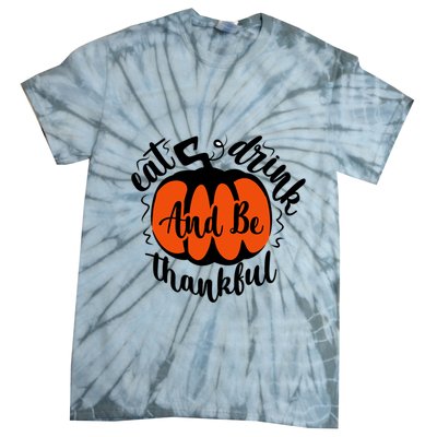 Funny Halloween Pumpkin Tees Eat And Be Thankful Cute Gift Tie-Dye T-Shirt