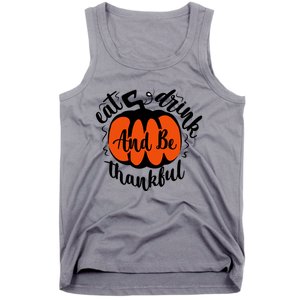 Funny Halloween Pumpkin Tees Eat And Be Thankful Cute Gift Tank Top